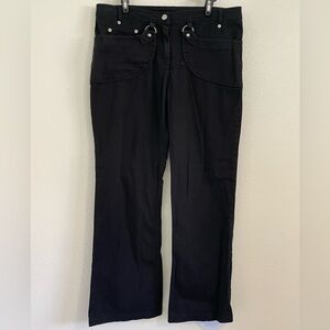 Metrostyle Y2K Emo/Anime Black straight pants with metal loop pockets size 12